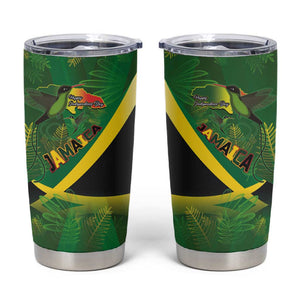 Afro Jamaica Independence Day Tumbler Cup Swallow-tail Hummingbird with Tropical Plants - African Pride