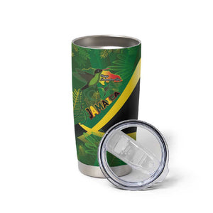 Afro Jamaica Independence Day Tumbler Cup Swallow-tail Hummingbird with Tropical Plants - African Pride