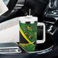 Afro Jamaica Independence Day Tumbler With Handle Swallow-tail Hummingbird with Tropical Plants - African Pride