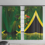 Afro Jamaica Independence Day Window Curtain Swallow-tail Hummingbird with Tropical Plants - African Pride