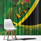 Afro Jamaica Independence Day Window Curtain Swallow-tail Hummingbird with Tropical Plants - African Pride