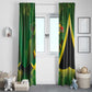 Afro Jamaica Independence Day Window Curtain Swallow-tail Hummingbird with Tropical Plants - African Pride