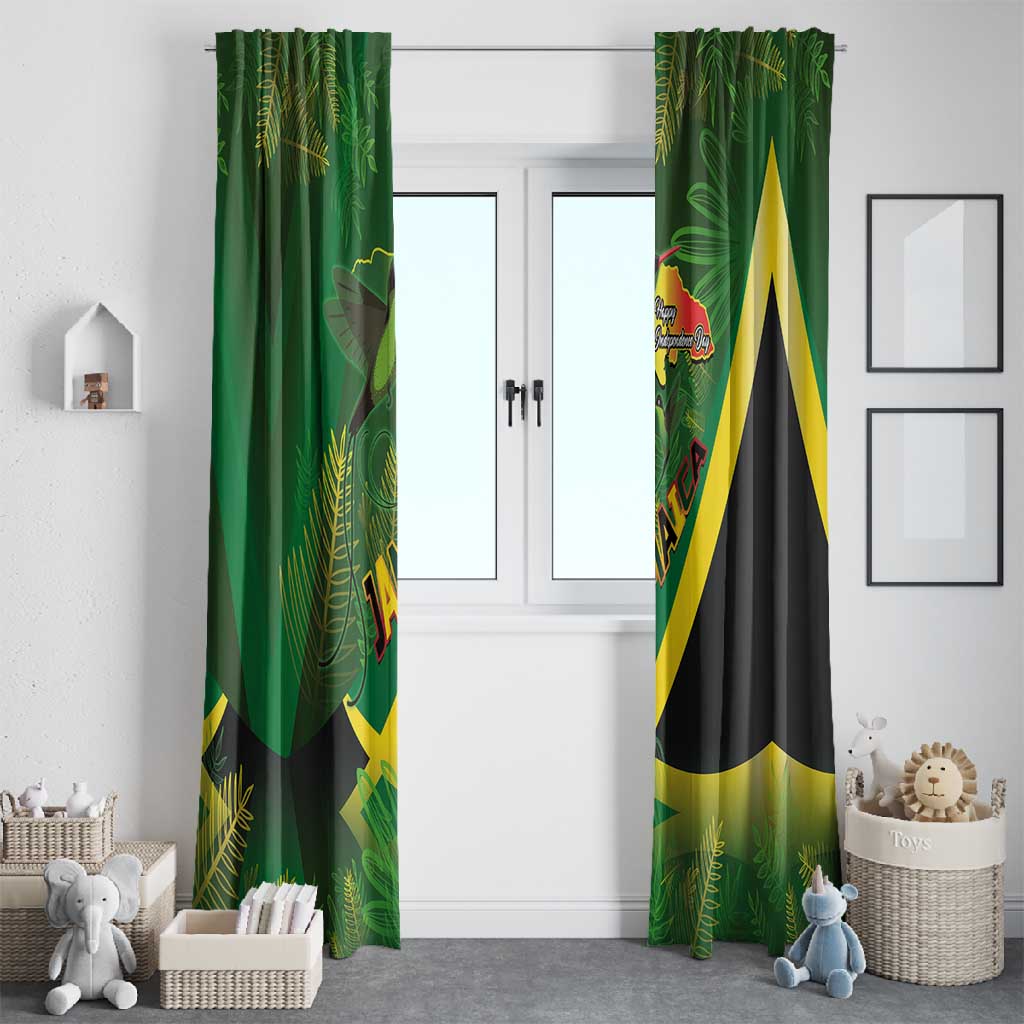 Afro Jamaica Independence Day Window Curtain Swallow-tail Hummingbird with Tropical Plants - African Pride