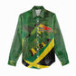 Afro Jamaica Independence Day Women Casual Shirt Swallow-tail Hummingbird with Tropical Plants - African Pride