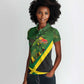 Afro Jamaica Independence Day Women Polo Shirt Swallow-tail Hummingbird with Tropical Plants - African Pride
