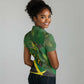 Afro Jamaica Independence Day Women Polo Shirt Swallow-tail Hummingbird with Tropical Plants - African Pride