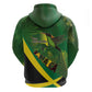 Afro Jamaica Independence Day Zip Hoodie Swallow-tail Hummingbird with Tropical Plants - African Pride