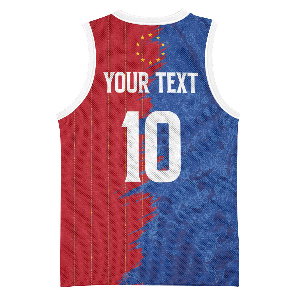 Custom Cape Verde Football 2026 Debut Basketball Jersey Blue Sharks Stand Strong