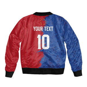 Custom Cape Verde Football 2026 Debut Bomber Jacket Blue Sharks Stand Strong