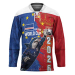 Custom Cape Verde Football 2026 Debut Hockey Jersey Blue Sharks Stand Strong