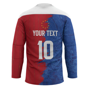 Custom Cape Verde Football 2026 Debut Hockey Jersey Blue Sharks Stand Strong
