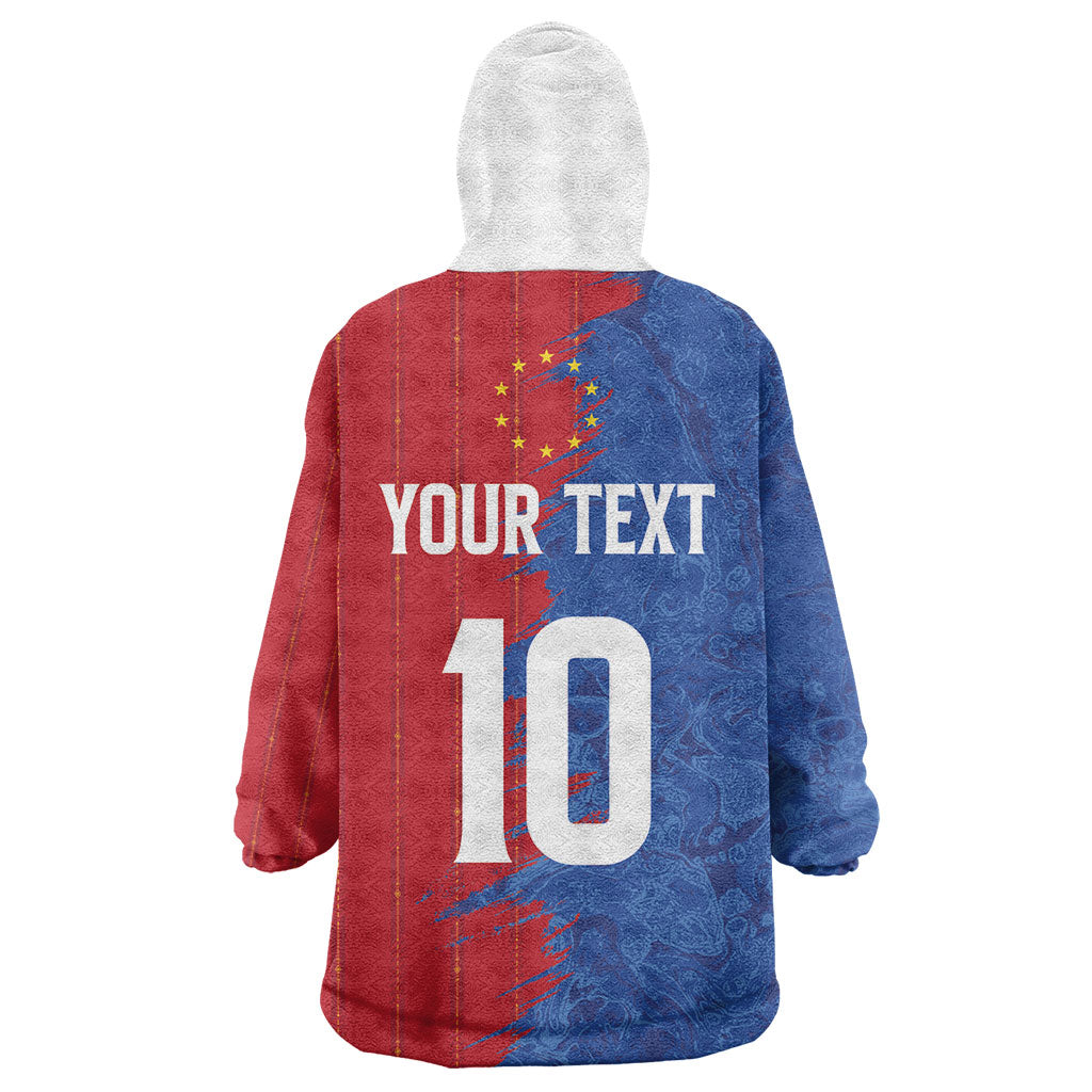 Custom Cape Verde Football 2026 Debut Kid Wearable Blanket Hoodie Blue Sharks Stand Strong
