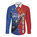 Custom Cape Verde Football 2026 Debut Long Sleeve Button Shirt Blue Sharks Stand Strong