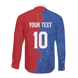 Custom Cape Verde Football 2026 Debut Long Sleeve Button Shirt Blue Sharks Stand Strong