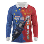 Custom Cape Verde Football 2026 Debut Long Sleeve Polo Shirt Blue Sharks Stand Strong