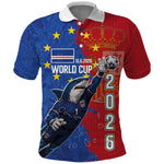 Custom Cape Verde Football 2026 Debut Polo Shirt Blue Sharks Stand Strong