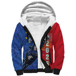 Custom Cape Verde Football 2026 Debut Sherpa Hoodie Blue Sharks Stand Strong