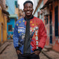 Custom Cape Verde Football 2026 Debut Sleeve Zip Bomber Jacket Blue Sharks Stand Strong
