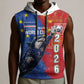 Custom Cape Verde Football 2026 Debut Sleeveless Hoodie Blue Sharks Stand Strong