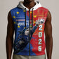 Custom Cape Verde Football 2026 Debut Sleeveless Zip Hoodie Blue Sharks Stand Strong