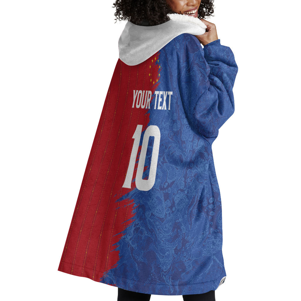 Custom Cape Verde Football 2026 Debut Wearable Blanket Hoodie Blue Sharks Stand Strong