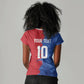 Custom Cape Verde Football 2026 Debut Women V-Neck T-Shirt Blue Sharks Stand Strong