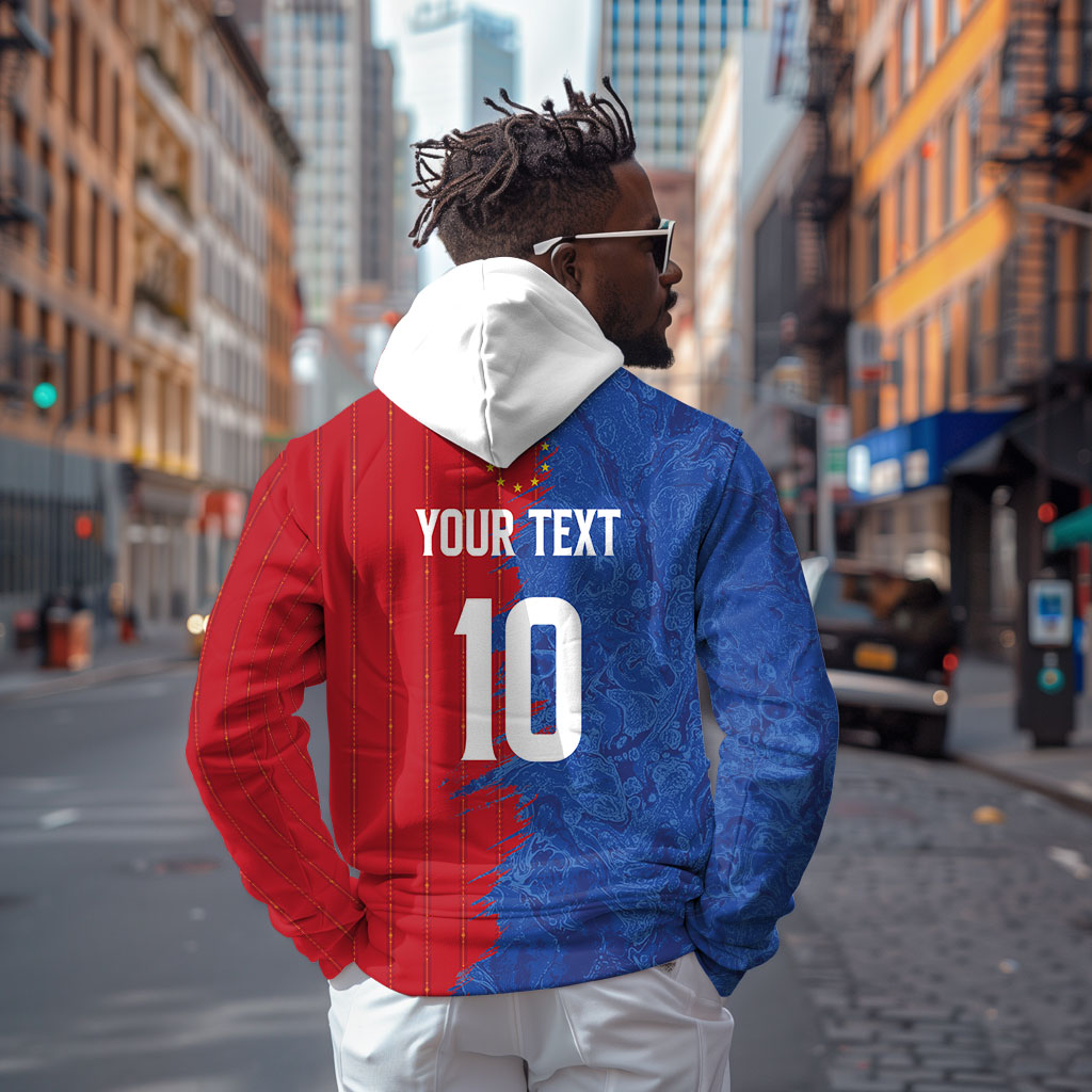 Custom Cape Verde Football 2026 Debut Zip Hoodie Blue Sharks Stand Strong