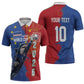 Custom Cape Verde Football 2026 Debut Zipper Polo Shirt Blue Sharks Stand Strong
