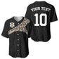 Custom DR Congo Football Baseball Jersey Leopards Texture Wild Black
