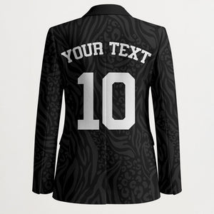 Custom DR Congo Football Blazer Leopards Texture Wild Black