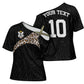 Custom DR Congo Football Cross Shoulder Shirt Leopards Texture Wild Black