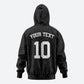 Custom DR Congo Football Hoodie Leopards Texture Wild Black