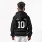 Custom DR Congo Football Kid Hoodie Leopards Texture Wild Black