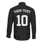 Custom DR Congo Football Long Sleeve Button Shirt Leopards Texture Wild Black