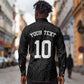 Custom DR Congo Football Long Sleeve Button Shirt Leopards Texture Wild Black