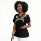 Custom DR Congo Football Scrub Top Leopards Texture Wild Black