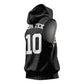 Custom DR Congo Football Sleeveless Hoodie Leopards Texture Wild Black