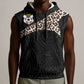 Custom DR Congo Football Sleeveless Hoodie Leopards Texture Wild Black