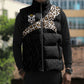 Custom DR Congo Football Sleeveless Puffer Jacket Leopards Texture Wild Black