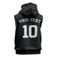Custom DR Congo Football Sleeveless Zip Hoodie Leopards Texture Wild Black