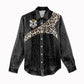 Custom DR Congo Football Women Casual Shirt Leopards Texture Wild Black