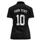 Custom DR Congo Football Women Polo Shirt Leopards Texture Wild Black
