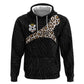 Custom DR Congo Football Zip Hoodie Leopards Texture Wild Black