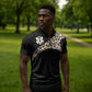 Custom DR Congo Football Zipper Polo Shirt Leopards Texture Wild Black