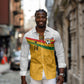 Custom Ghana Football Long Sleeve Button Shirt Abstract Flag and Kente Pattern