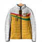 Custom Ghana Football Padded Jacket Abstract Flag and Kente Pattern