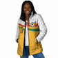 Custom Ghana Football Padded Jacket Abstract Flag and Kente Pattern