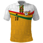Custom Ghana Football Polo Shirt Abstract Flag and Kente Pattern
