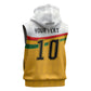 Custom Ghana Football Sleeveless Hoodie Abstract Flag and Kente Pattern