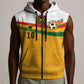 Custom Ghana Football Sleeveless Zip Hoodie Abstract Flag and Kente Pattern